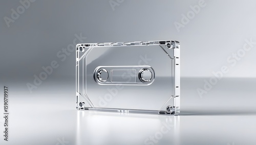Minimalistic Artistic Representation of a Clear Audio Tape
