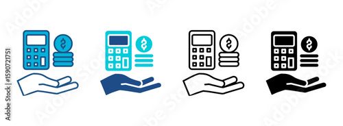 Expenses Icon Set With Multiple Styles. Vector Illustration