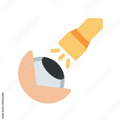 eye flashlight simple flat icon illustration
