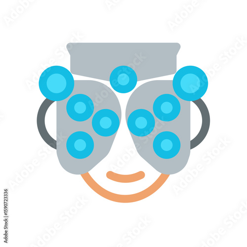 phoropter wearing simple flat icon illustration