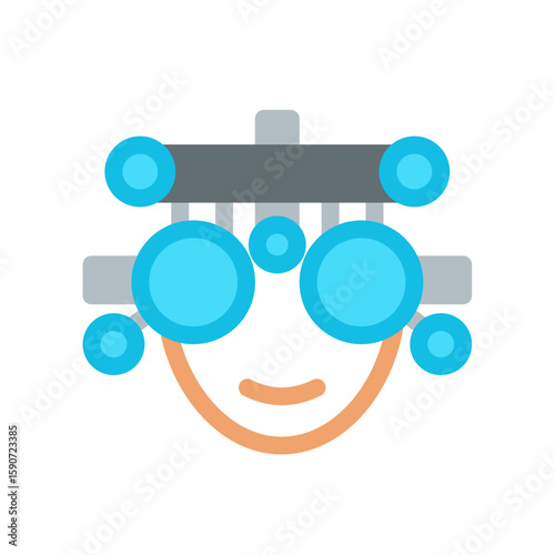 trial frame wearing simple flat icon illustration