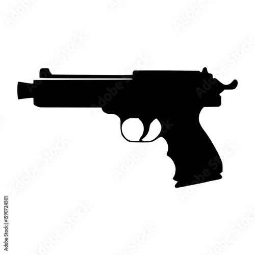 Black Silhouette Pistol Outline
