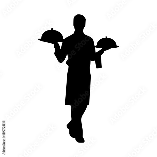 Waiter Silhouette - Service Icon