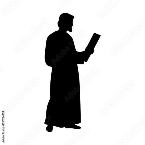 Silhouette of Religious Figure Reading