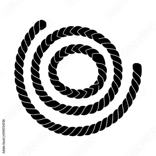 Black Rope Spiral Vector Icon