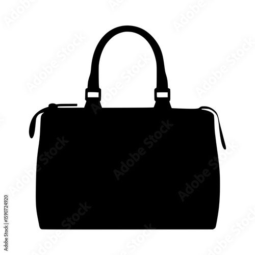 Black Leather Tote Bag Silhouette