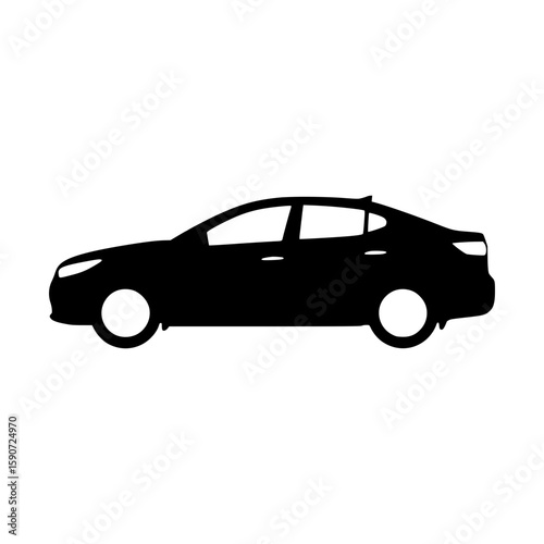 Black Car Silhouette Vector Icon