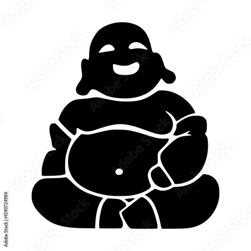Black Silhouette Buddha - Zen Icon