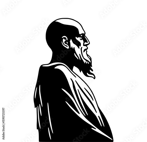 Silhouette Man Portrait - Minimalist Black & White
