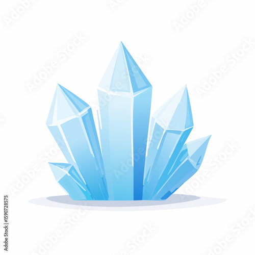 Illustration of a cluster of light blue, sharp, crystalline formations on a white background.