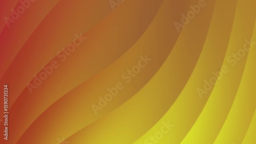 Gold Gradient Wave Animation. Gold Orange Yellow Abstract Flow Background.  Gold gradient curves on a diagonal line bright yellow abstract background