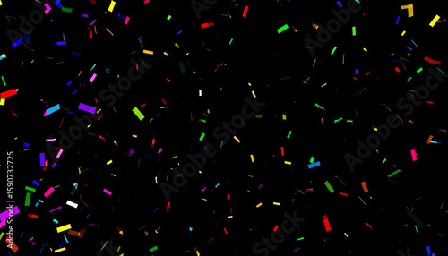 Colorful confetti party popper explosion and falling down.
