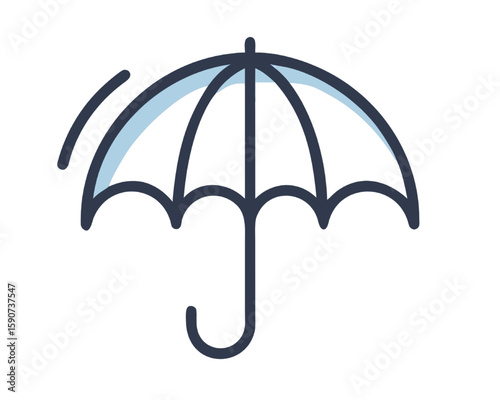 Stylish Umbrella Graphic Protection & Weather Icon for Apps and Web Designs