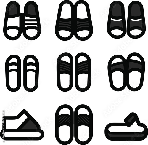 A set of stylish leather footwear, including high heels and summer sandals, makes for an elegant fashion accessory