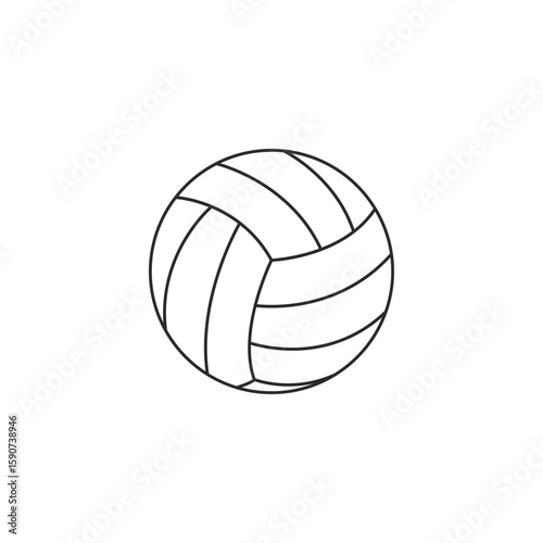 A line art icon of a volleyball, representing the sport and its primary equipment.