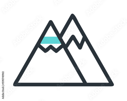 Simple Mountain Icon with Snow Peak Travel and Outdoor Adventure Minimalism