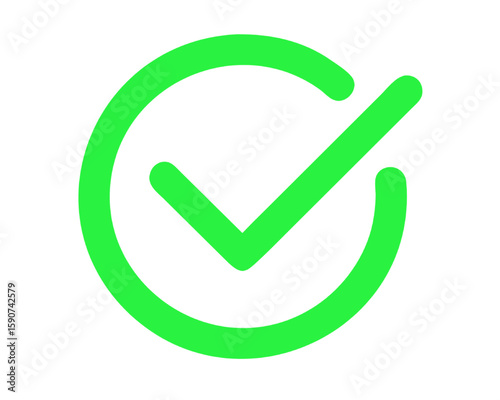 Confirmation Icon Simple Circle Checkmark for Success and Approval - Graphic Element