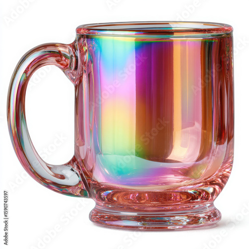 Wallpaper Mural Iridescent glass coffee mug with colorful reflections and handle Torontodigital.ca