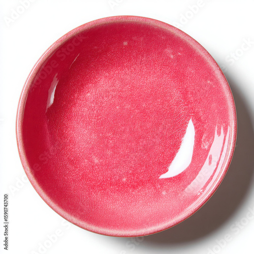 Wallpaper Mural Red ceramic plate with crackle glaze texture on white background Torontodigital.ca