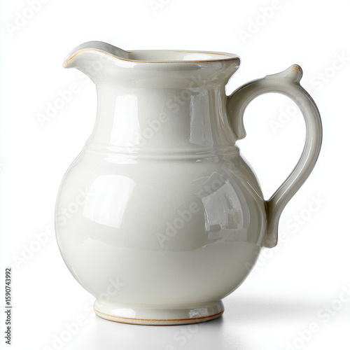Wallpaper Mural White ceramic pitcher with handle and spout for pouring Torontodigital.ca