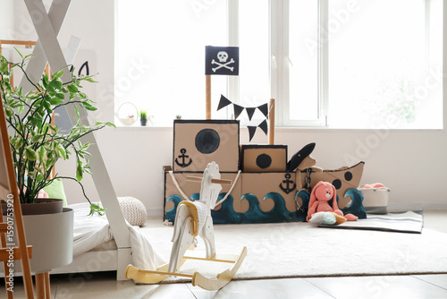 Pirate cardboard ship with ...