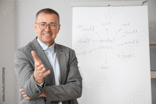 Male teacher conducting Eng...