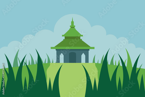 vector illustration of a temple