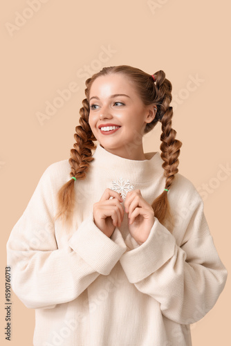 Happy beautiful young woman...