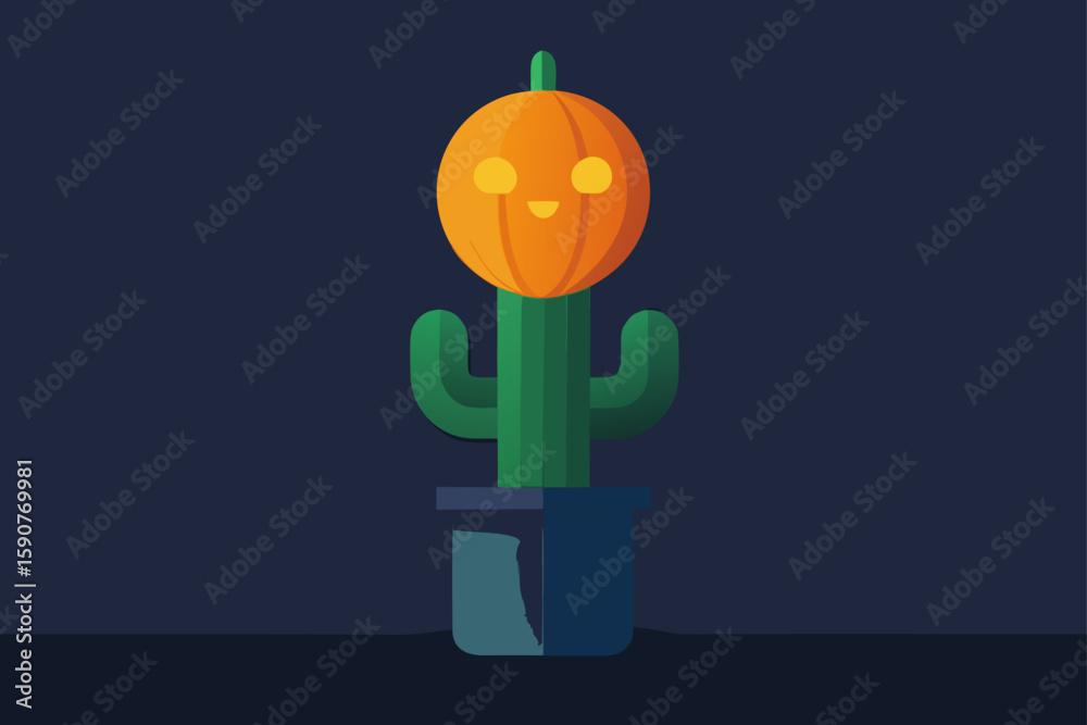 Fototapeta premium A Cactus with Bat Shaped Spines in a Creepy Greenhouse