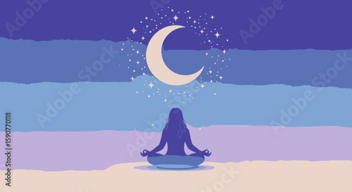 Nighttime Meditation Under the Moon Find Inner Peace with Yoga and Stargazing