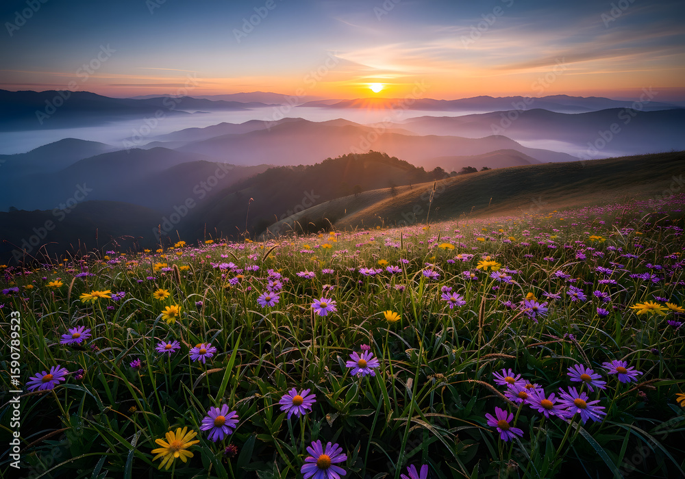 Obraz premium sunrise in the mountains
