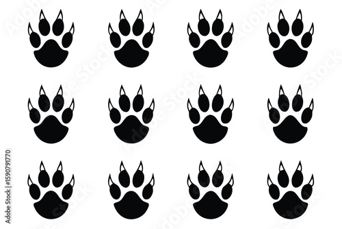 Black animal paw prints black paw prints animal tracks
