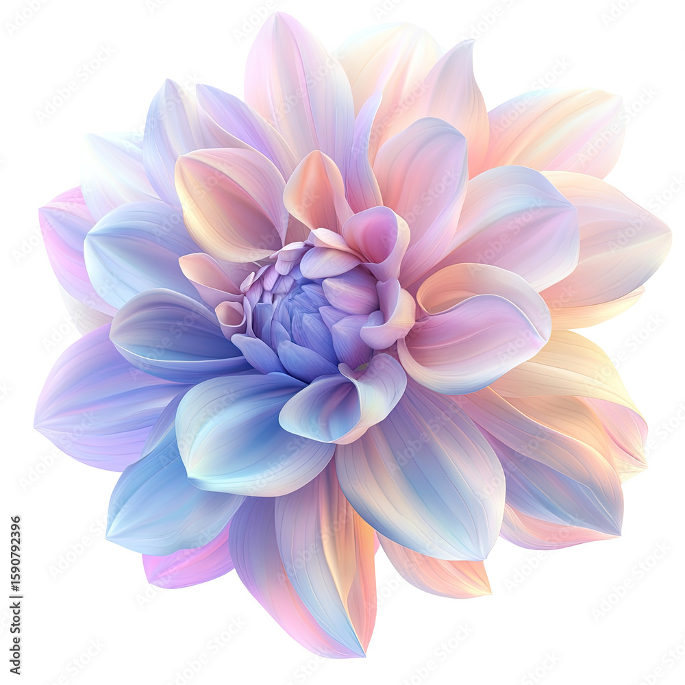 Fototapeta premium Close-up of a vibrant, pastel dahlia