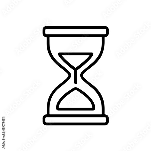 Hourglass Icon – Outline Time Running Symbol Vector
