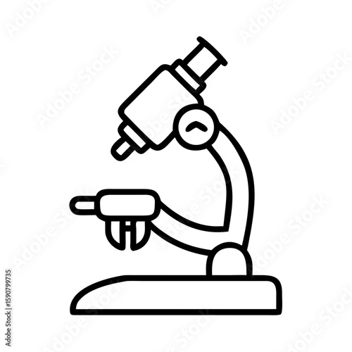 Optical microscope isolated on a white background. Lab equipment for scientific research and analysis. Icon for stomatology