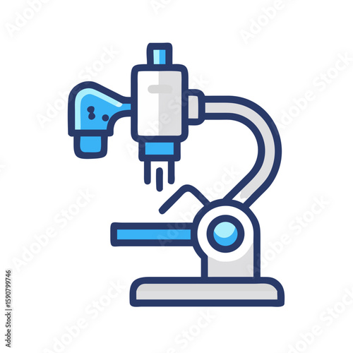 Laboratory research microscope icon. Science equipment for medical analysis and scientific discovery concept. Minimalist vector illustration for website, app, infographic