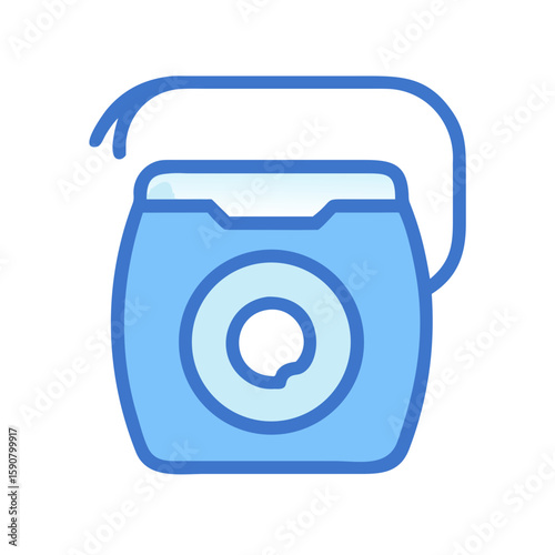 Dental floss dispenser icon illustration. Oral hygiene dental care stomatology concept. Vector image for app, website, infographic, medical design