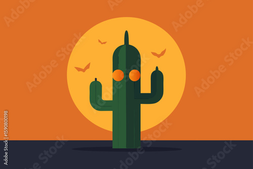 glowing cactus in a haunted desert