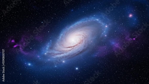 Cosmic wonders unfold in this stunning animation, unveiling a swirling galaxy, distant stars, and celestial beauty, creating an awe-inspiring journey through the universe's vastness and mystery.
