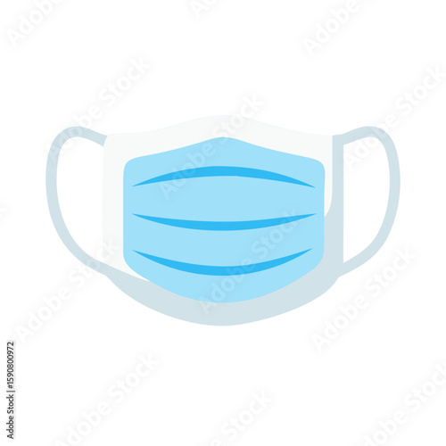Medical face mask protective icon. Safety equipment for stomatology or surgery procedure. Prevention of virus and bacteria. Vector illustration for clinic, hospital, dental concept