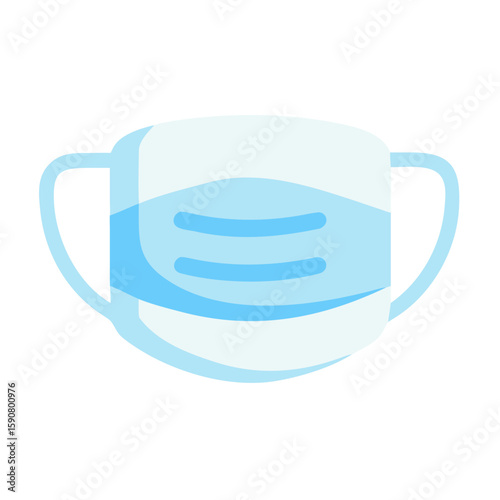 Medical face mask worn by dentist during stomatology procedure for protection from virus and infection. Safety concept. Vector icon