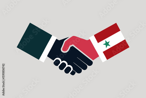 handshake with flag of france