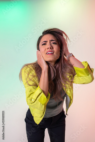 distressed young woman