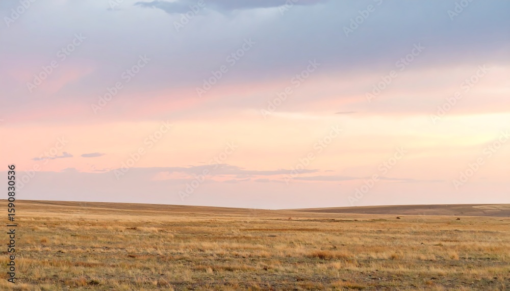Obraz premium Vast, golden prairie at sunset
