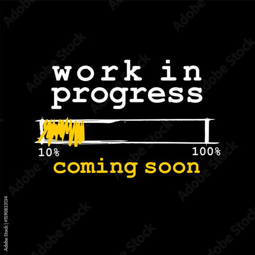 Work in progress, coming soon, sign vector
