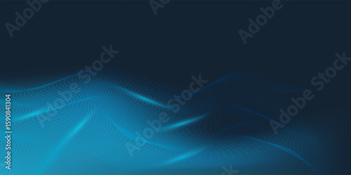 Dot white blue wave light screen gradient texture background. Abstract technology big data digital background. 3d rendering.