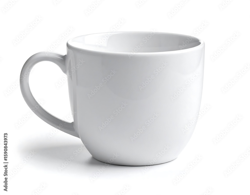 White ceramic teacup on white background White ceramic teacup on white background