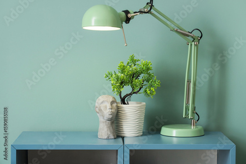 Modern home office desk wit...