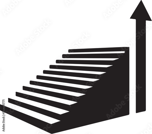 Steps to Success Conceptual Illustration Depicting Progress and Achievement a Path to a Higher Goal