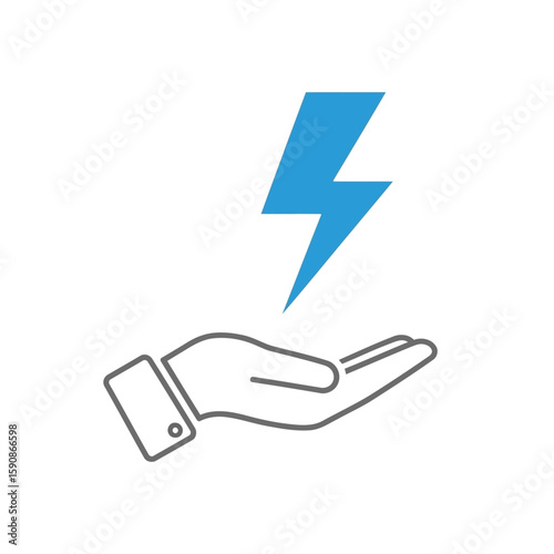 Empowering Energy A Pattern of Renewable Solutions for a Sustainable Future, Showcasing Hand Holding Lightning Bolt Symbol